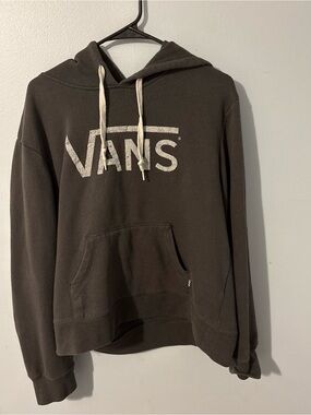 Vans Black Crewneck Hoodie with White Logo